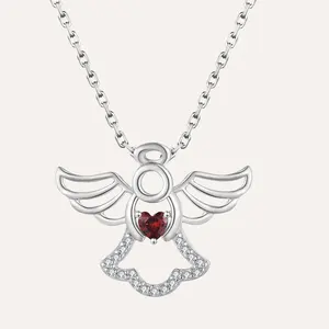 High Quality 925 Sterling Silver Religious Jewelry Cute Pendant Custom Zirconia Gemstone Birthstone Angel Pendant