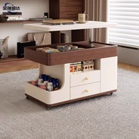 Table d'appoint de luxe JRSD en pierre frittée, relevable et rotative, meuble d'appoint mobile pour canapé avec tiroir de rangement pour petit salon