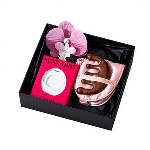 LANJO Handmade Fashion Pink Satin <b>Massage</b> Hammer Gift <b>Set</b> Flower Hair Claw Foot Care Kit Honey Box for Women Valentine's Day - Product Image 5