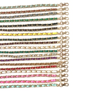 Bolso de cuero PU colorido de alta calidad, cadena de Metal, correas cruzadas para teléfono móvil, cordón, cadena hecha a mano para pulsera de cartera - Product Image 1