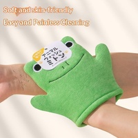 Gants de bain indolores en matériau Royon pour enfants, pour le soin de la peau des bébés, design mignon et moussant, usage domestique