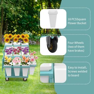 Trang chủ lưu trữ hoa hiển thị đứng với bánh xe, di chuyển florist Bouquet kệ hoa giá cho trong nhà, ngoài trời Patio vườn sống - Product Image 2