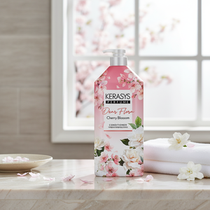 Kerasys Dearflora Rinse au parfum floral de fleurs de cerisier coréen 1,5L – Lissant, hydratant, parfum longue durée, brillance douce, romantique - Product Image 3