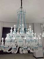 Hall d'hôtel salon restaurant lumière luxe moderne grand lustre en cristal européen lustre en cristal suspension