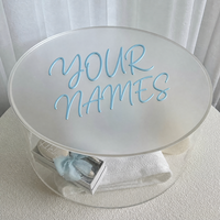 Usine en gros taille personnalisée ronde catholique baptême boîte mariage Souvenir acrylique boîte