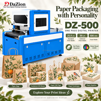 Printer Inkjet Digital Single Pass untuk Kemasan Kertas Kraft Kustom Tanpa Pelat, Lebar Pengumpanan 500mm, Otomatis, DZ-500 Baru
