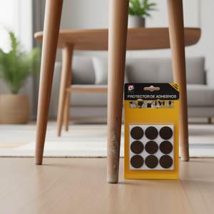 Coussinets de protection pour pieds de table Erap, 9 pièces, 25 mm, adhésifs, en feutre marron - Product Image 2