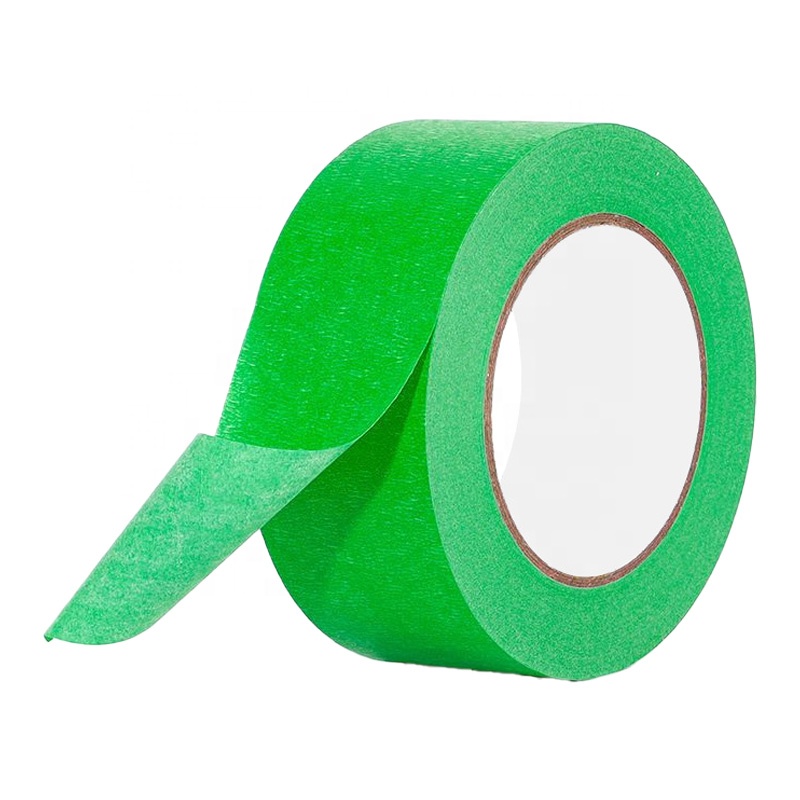Single Sided Hot Melt Rubber Heavy Duty UV Resistant Crepe Paper 14 Days No Residue Protection Painters Green Masking Tape Price