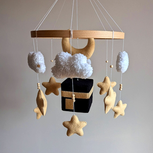 <span class=keywords><strong>Mobile</strong></span> Musical en Feutre Islamique Personnalisé La Mecque Coran <span class=keywords><strong>Cube</strong></span> pour Berceau Bébé Nouveau-né Unisexe - Product Image 3