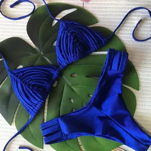 Costumi da bagno Bikini Sexy a maglia. Set Bikini brasiliano, <span class=keywords><strong>costume</strong></span> da bagno a due pezzi senza schienale da <span class=keywords><strong>donna</strong></span> per l'estate. - Product Image 4