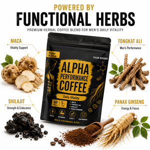 Mélange fonctionnel énergétique pour hommes OEM : Maca, Tongkat Ali, café instantané en poudre, supplément de Shilajit pour soutenir l'endurance masculine - Product Image 3