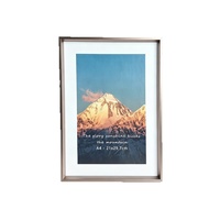 Cadre photo rectangulaire en alliage d'aluminium électroplaqué, style minimaliste de luxe, avec verre acrylique ; à suspendre au mur ou à poser sur table