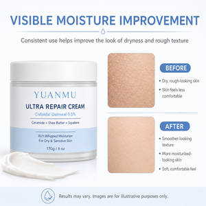 Crème Réparatrice Ultra Intensive à la Céramide et à l'Avoine Colloïdale pour la Barrière Cutanée, Hydratant Corporel Vegan Bio Éclaircissant et Hydratation Intense - Product Image 5