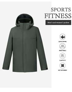 <span class=keywords><strong>Veste</strong></span> d'extérieur unisexe <span class=keywords><strong>3</strong></span> <span class=keywords><strong>en</strong></span> <span class=keywords><strong>1</strong></span> imperméable et coupe-vent avec doublure <span class=keywords><strong>en</strong></span> duvet amovible et capuche pour le ski et la <span class=keywords><strong>randonnée</strong></span> - Product Image 2