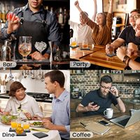 Sous-verres carrés en silicone noir classiques personnalisés en gros, 10x10, pour tasses et verres, pour la cuisine et la table