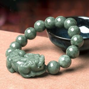 หยกธรรมชาติปี่ซิ่วสร้อยข้อมือหยกเครื่องประดับผู้ชายสไตล์จีนของขวัญพร้อมใบรับรองการออกแบบดั้งเดิม SL01 - Product Image 1