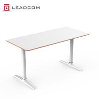 Bureau assis-debout électrique réglable en hauteur LEADCOM LS-783 ODM avec cloison acoustique pour espace de travail et réunions