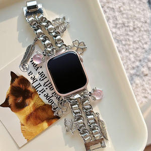 <span class=keywords><strong>Bracelet</strong></span> de luxe pour <span class=keywords><strong>femme</strong></span> de haute qualité pour <span class=keywords><strong>Apple</strong></span> <span class=keywords><strong>Watch</strong></span> Series 8 7 6 SE 5 4 3 avec <span class=keywords><strong>bracelet</strong></span> en acier inoxydable pour iwatch - Product Image 1