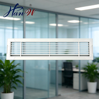 Grille de ventilation fixe contemporaine en alliage d'aluminium HANWEILIYUAN pour échappement/retour d'air, ventilation de plafond pour immeubles de bureaux