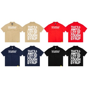 T-shirt Polo da Uomo in Cotone con Stampa Grafica ALOCS 'È un Mazzaccio di Sciroppo per la Tosse', T-shirt Oversize di Alta Qualità all'Ingrosso - Product Image 1
