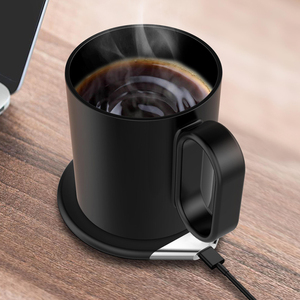 Novedades, Taza Termostática de Cerámica <span class=keywords><strong>2</strong></span> en <span class=keywords><strong>1</strong></span> de 55 Grados, Calentador de Tazas para Café y Leche, Cargador Inalámbrico para Teléfono - Product Image 2