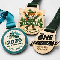 Médailles de course en bois conçues par le fabricant, technique de gravure au laser, trophées imprimés UV, artisanat sportif en métal, logo personnalisé