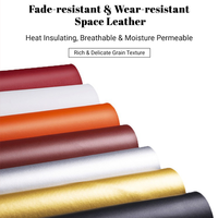 KEMERLIN 1.2mm R8 Space PU Cuir à grain perforé résistant à l'usure et flexible, écologique, pour chaussures et étiquettes, avec support en coton aiguilleté