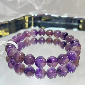 Offre Spéciale véritable violet Super Seven 8mm perles brin avec améthyste lépidolite mélange énergie Bracelet - Product Image 1