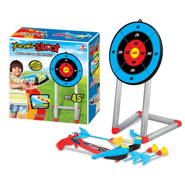 Çocuk çekim oyuncak yay ve ok kombinasyonu 2 in 1 oyuncak okçuluk seti Targart çocuk spor çekim oyuncak