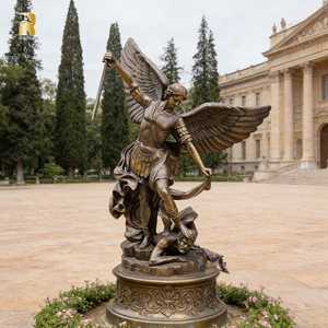 Estatua de San Miguel Arcángel de Bronce RELONG, Escultura Religiosa de Metal para Decoración de Exteriores - Product Image 3
