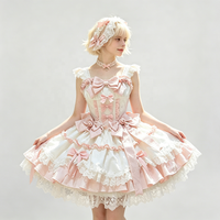 Robe Lolita douce et mignonne de type poupée, rose, style princesse fugitive, robe à bretelles pour anniversaire, pour femmes adultes