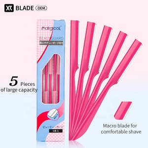 Rasoir à sourcils en métal à poignée droite pour femmes, 5 pièces - Product Image 4