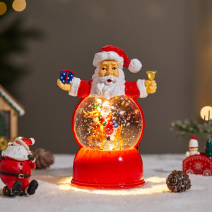 Lanterne à eau musicale écologique de style européen, petite, avec Père Noël et bonhomme de neige, veilleuse lumineuse, ornement artisanal - Product Image 3