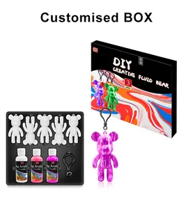 KHY Non-Tox Art Pre Mixed Kit Flüssigkeit Diy Bären farben für Kinder Gießen und Acryl Neon Acryl Pour Paint Set