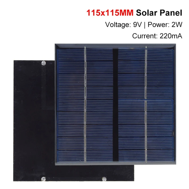 9V 2W 220MA Solar Panel 115X115MM Mini Solar System DIY For Battery Cell Phone Chargers Portable Solar Cell