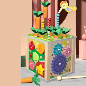 HOYE CRAFT Early Learning Shape Sorting Box Toys cubo di attività in legno giocattoli ravanello tirando gioco per bambini - Product Image 2