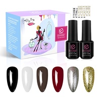 Ensemble de vernis gel couleur violet haute pigmentation, 6 couleurs, vegan, écologique, non toxique, gel UV de luxe, vente en gros, étiquette privée