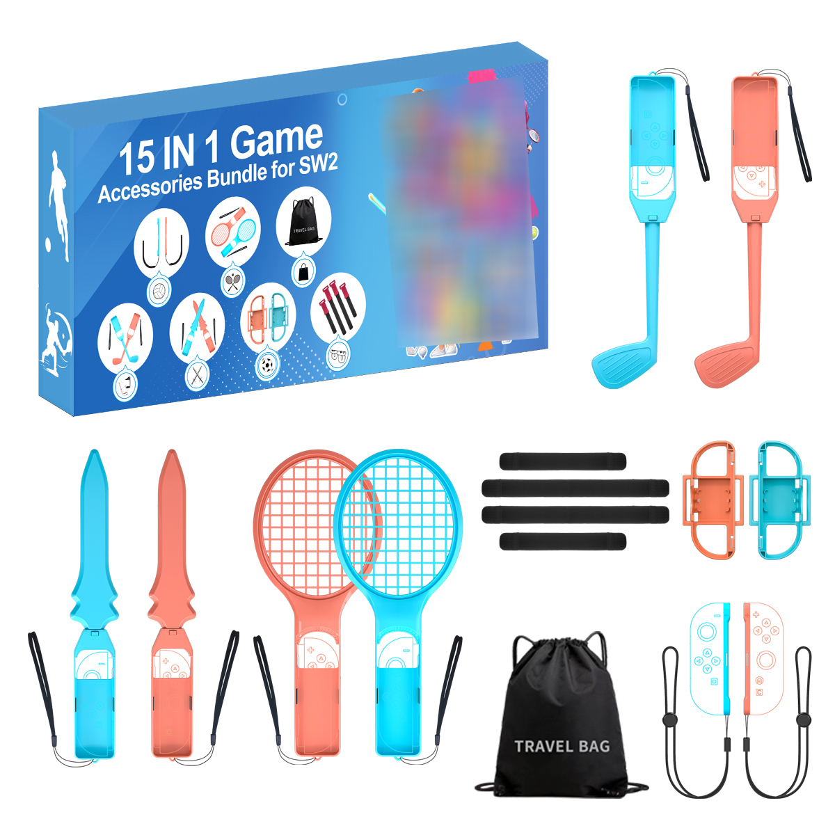 15 in 1 <strong>Game</strong> Sport <strong>Accessories</strong> Bundle for SW2 ,Family <strong>Accessories</strong> Kit for NS Sports <strong>Games</strong>