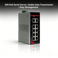 Servidor de Dispositivos Seriales Industriales con Montaje DIN, 8 Puertos RS485 a TCP/IP, Modbus RTU, Adquisición de Datos TCP PLC, Amplio Rango de Temperatura