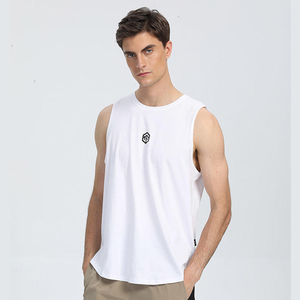 Camiseta sin mangas de algodón pesado de gran tamaño para entrenamiento, camisetas sin mangas cortadas para músculos, camisetas de lavado ácido, camisetas holgadas con logotipo personalizado - Product Image 4