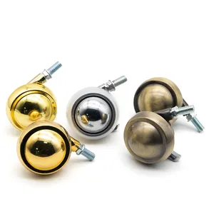 Stainless Steel Brass Furniture Casters Castor Zinc Plated Roller Suppliers Ball Shape Wheel Caster