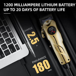 Cortadora <span class=keywords><strong>de</strong></span> <span class=keywords><strong>Pelo</strong></span> Eléctrica Profesional, Recargable por USB, Motor <span class=keywords><strong>de</strong></span> Alta Velocidad, Cuchilla <span class=keywords><strong>de</strong></span> Acero <span class=keywords><strong>de</strong></span> Aleación <span class=keywords><strong>de</strong></span> Titanio 440C, Inalámbrica, para Estilizar en Casa - Product Image 5