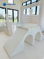 AUDATOYS Ensemble de jeux souples en PVC et mousse blanc pour intérieur/extérieur, équipement de jeux souples pour enfants, portable pour la location de fêtes
