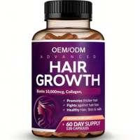 Capsules pour la croissance des cheveux avec biotine, favorisent des cheveux plus épais, réduisent la chute des cheveux pour des cheveux, une peau et des ongles sains, 120 capsules