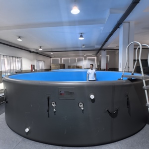<span class=keywords><strong>Piscine</strong></span> ronde DWF Drop Stitch, texture brossée de luxe, antidérapante et douce pour la peau, spacieuse pour la détente estivale en groupe - Product Image 2