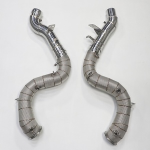 Compatible with Original Factory 304 Exhaust Downpipe with Unique Golden Fish Scale Welding for Mercedes-Benz AMG GLE63 - Product Image 2