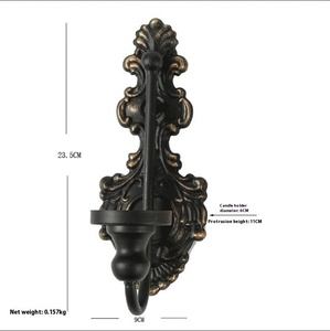 Portavelas Retro Americano de <span class=keywords><strong>Hierro</strong></span> Forjado, Hecho a Mano, Duradero, para Montar en la Pared, Decoración de Pared de Fondo, para Patio - Product Image 6