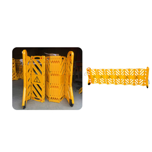 Plastiek uitklapbaar intrekbaar veiligheidshek draagbaar opvouwbaar beveiligingsbarrière geel 3,9m maximale lengte voor weg- en menigtebeheersing - Product Image 4