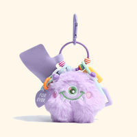 Porte-clés en peluche doux et moelleux, motif animal de dessin animé mignon, rose, jaune, violet, vert, bleu, cadeau pour couple et amis