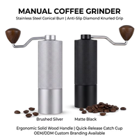 Kingze Mini moulin à café professionnel conique en acier inoxydable avec réglage réglable